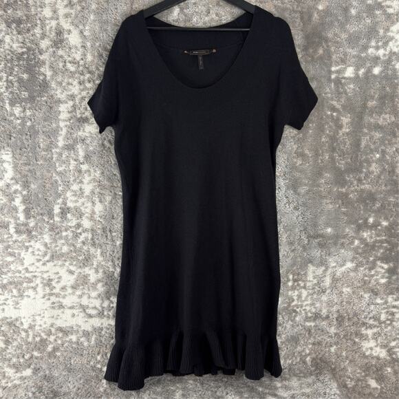 BCBGMaxazria Size S Cashmere Wool Blend Knee Length Sweater Dress Black - Picture 1 of 8